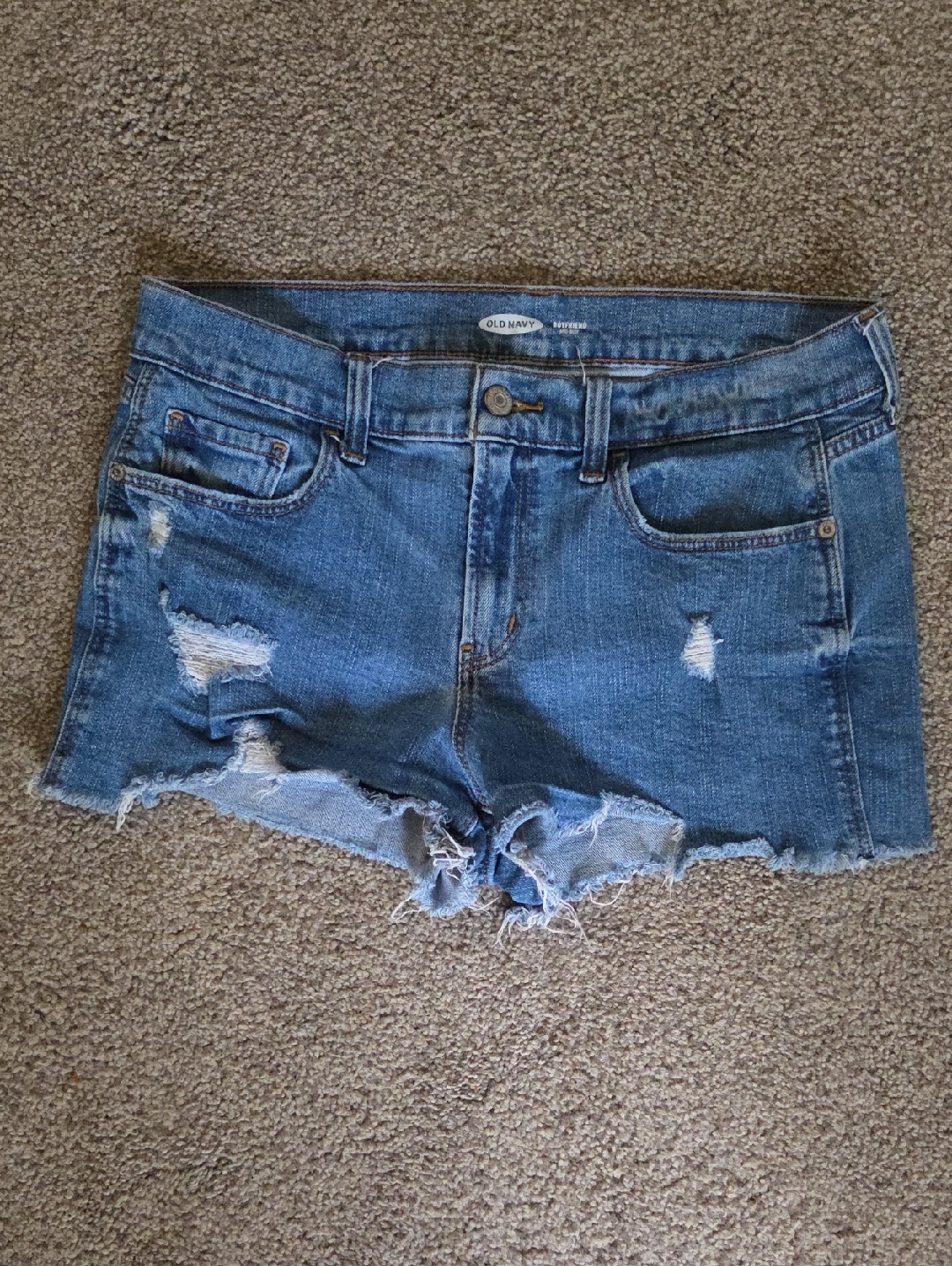 Old Navy Frayed Ripped Denim Shorts - Blue